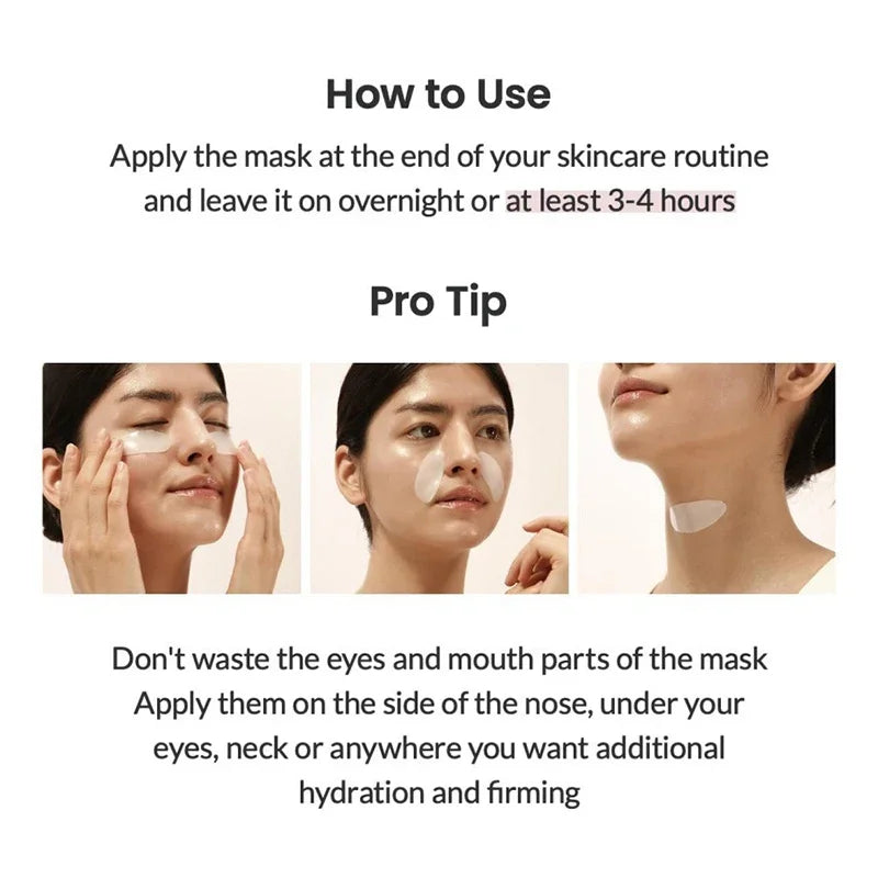 Bio-Collagen Face Mask Shrink Pore Deep Moisturizing Overnight Mask Anti-Wrinkle Hydrating Refreshing Brightening Face Skin Care