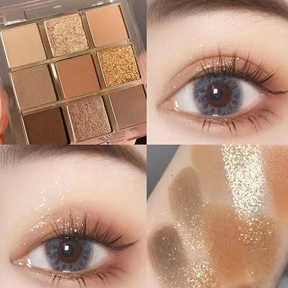 1PC Glitter Powder Earth Color Lasting Monochrome Eyeshadow Palette Eye Makeup Eye Shadow Pearl Non-smudging Delicate Smooth﻿