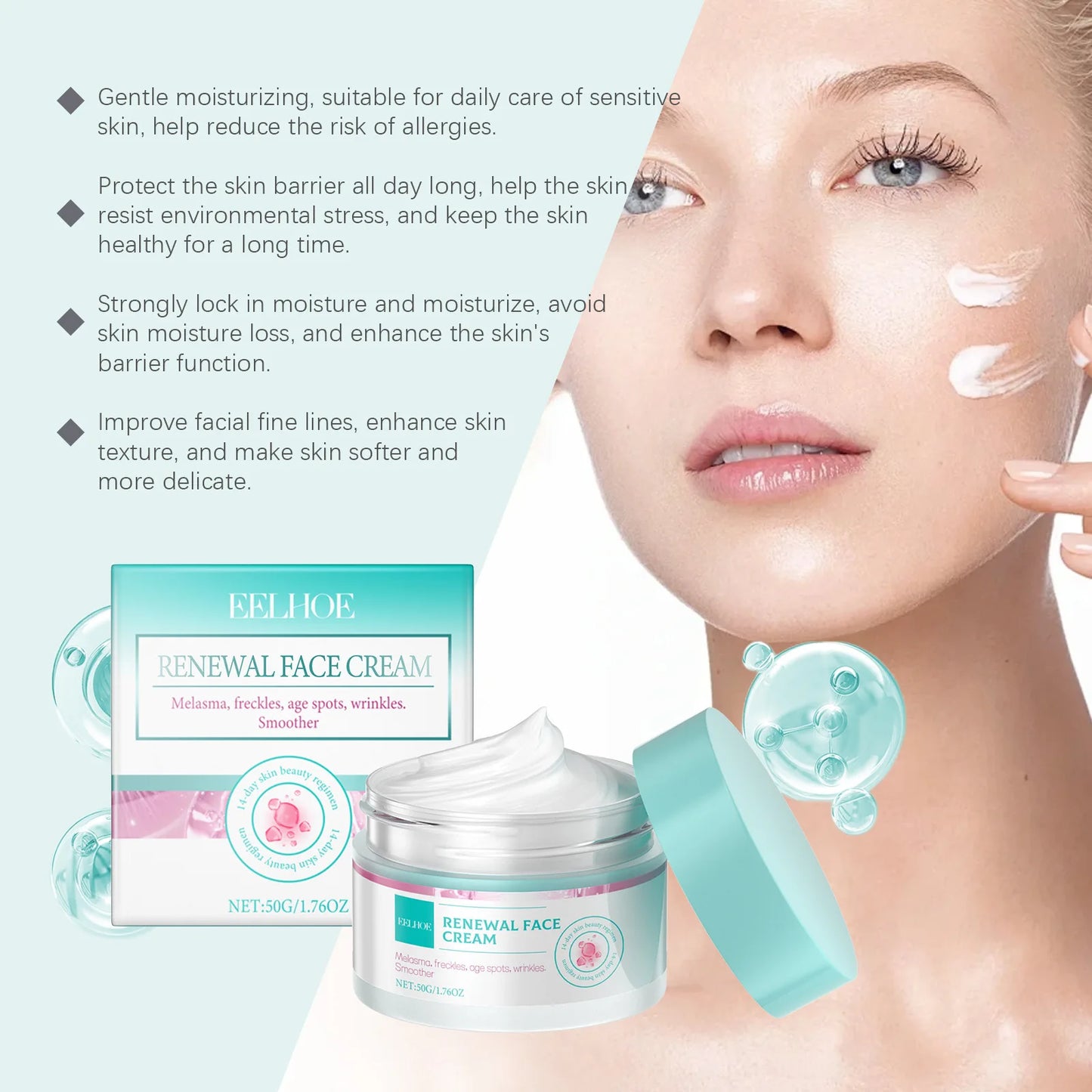EELHOE Collagen Firming Facial Cream Rejuvenation Vitamin E for Skin Renewal Deep Nourish Smooth Skin Firming Tightening Cream