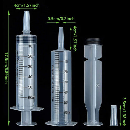 60/100/150 ML Reusable BBQ Meat Syringe Marinade Injector Nutrient Sterile Measuring Syringe For Poultry Pet Animal Feeding Tool