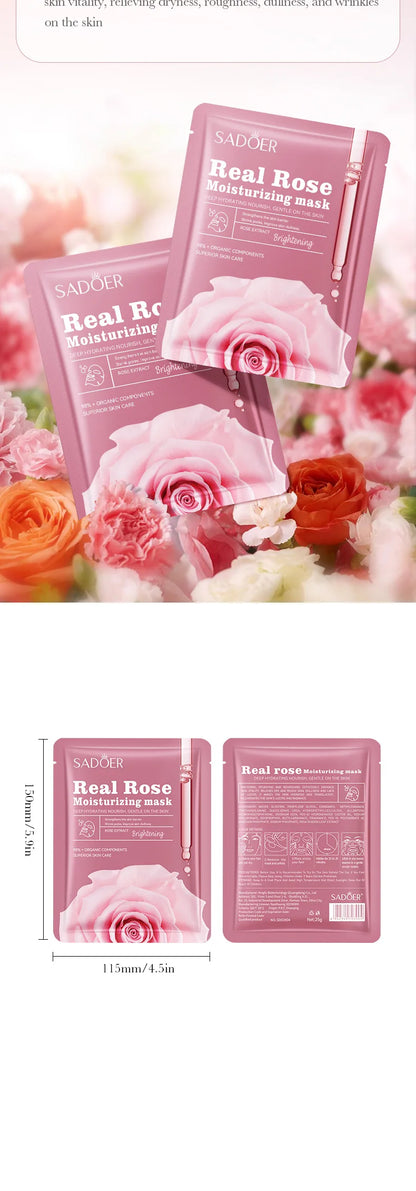 10pcs SADOER Fruit Floral Fragrance Face Mask Moisturizing Firming Hydrating Chamomile Blueberry Facial Masks For Face Skin Care