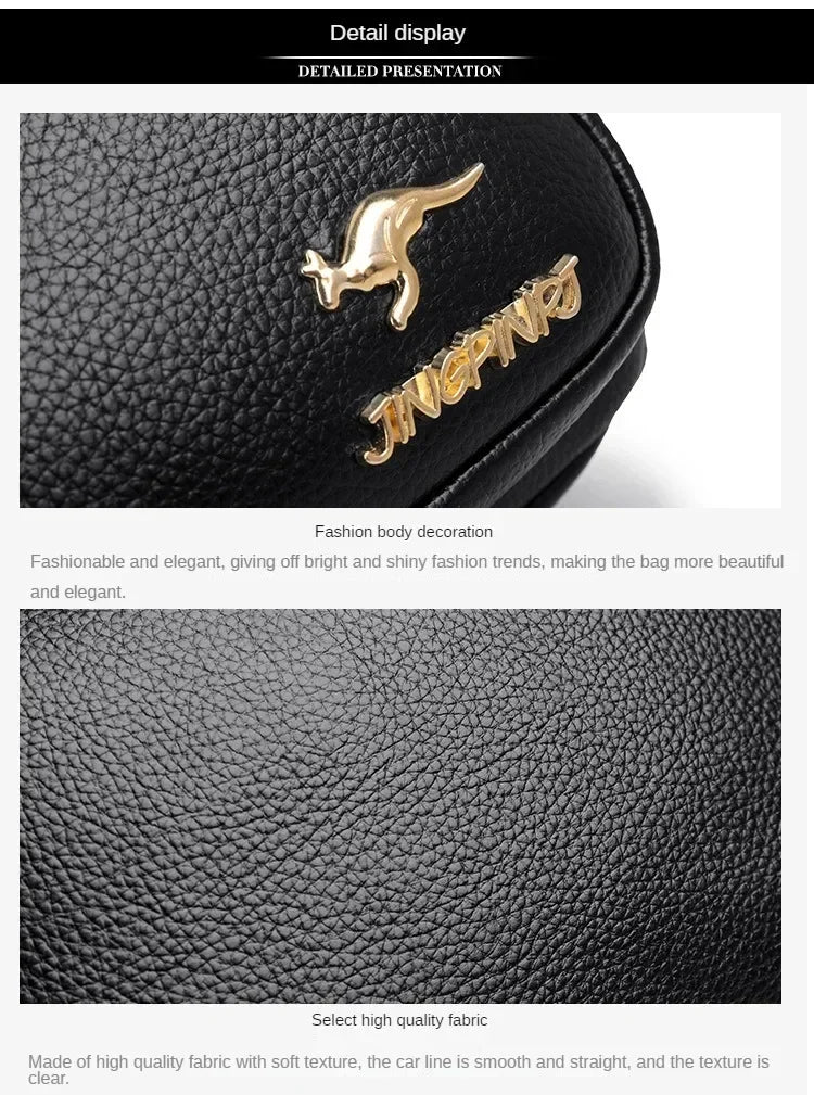 Luxury Ladies Handbag Sac High Quality Soft Leather Purse Fashion Women Shoulder Messenger Bag Multi-pocket Wear-resistant Bag